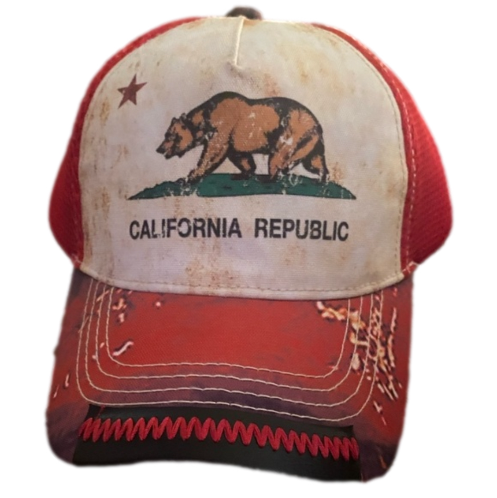 Nwt Robin Ruth California Republic Flag Bear Logo Adjustable Hat